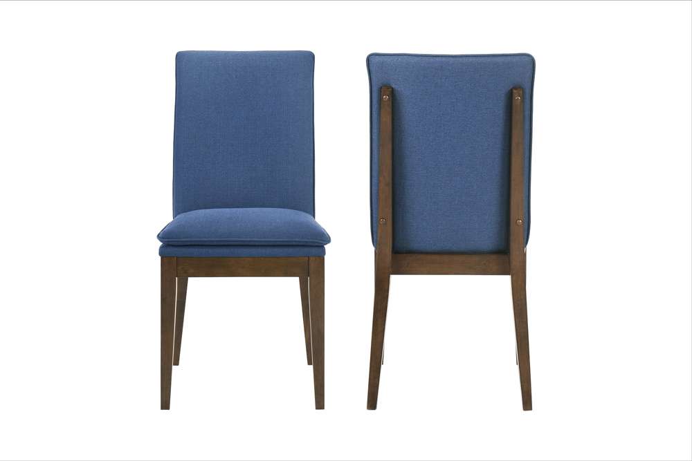 New Classic Furniture - Maggie Dining Chair W/Blue Cushion-Walnut (Set of 2) - D7185B-20-BLU veiw 3