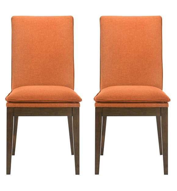 New Classic Furniture - Maggie Dining Chair W/Terra Cotta Cushion-Walnut (Set of 2) - D7185B-20-ORG veiw 1