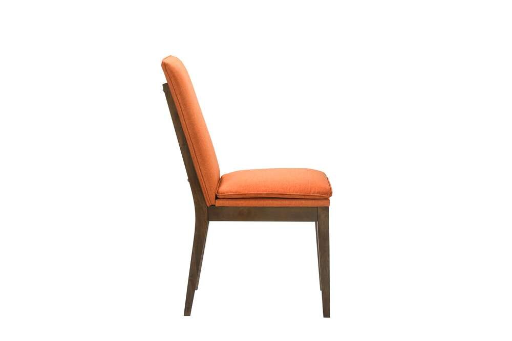 New Classic Furniture - Maggie Dining Chair W/Terra Cotta Cushion-Walnut (Set of 2) - D7185B-20-ORG veiw 6