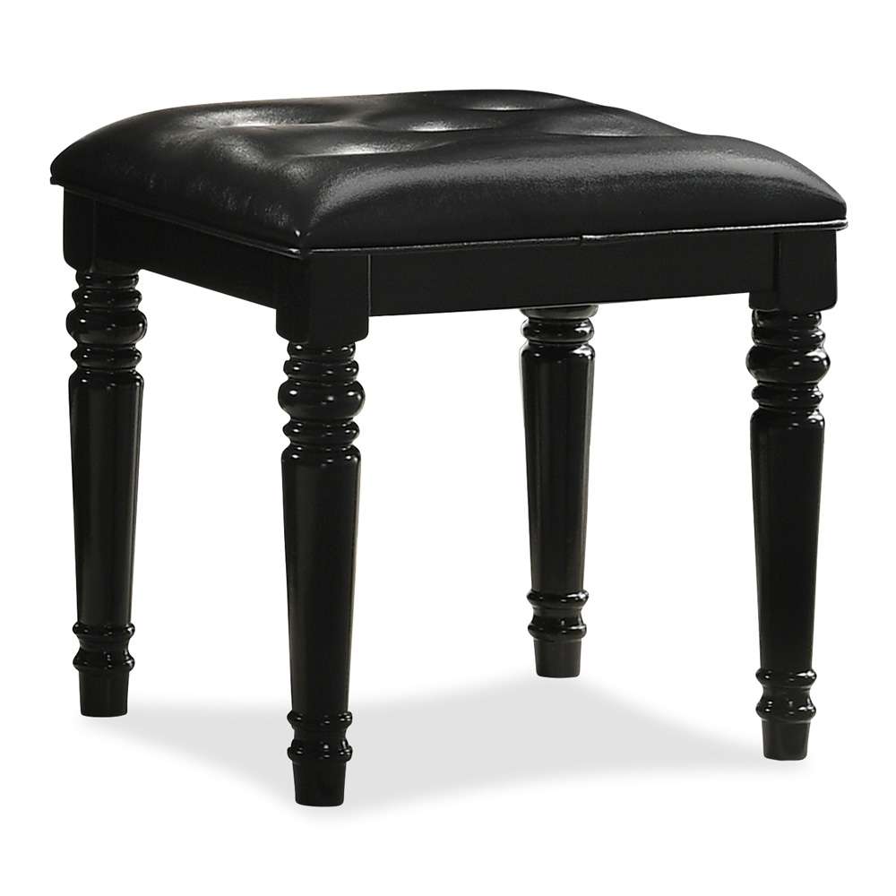 New Classic Furniture - Valentino Vanity Table Stool-Black - BA9698B-092 veiw 4