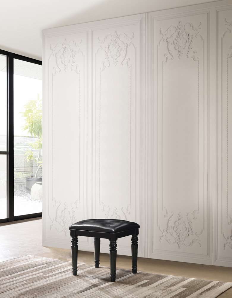 New Classic Furniture - Valentino Vanity Table Stool-Black - BA9698B-092 veiw 5