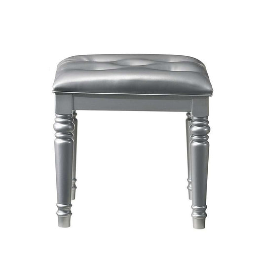 New Classic Furniture - Valentino Vanity Table Stool-Silver - BA9698S-092 veiw 1
