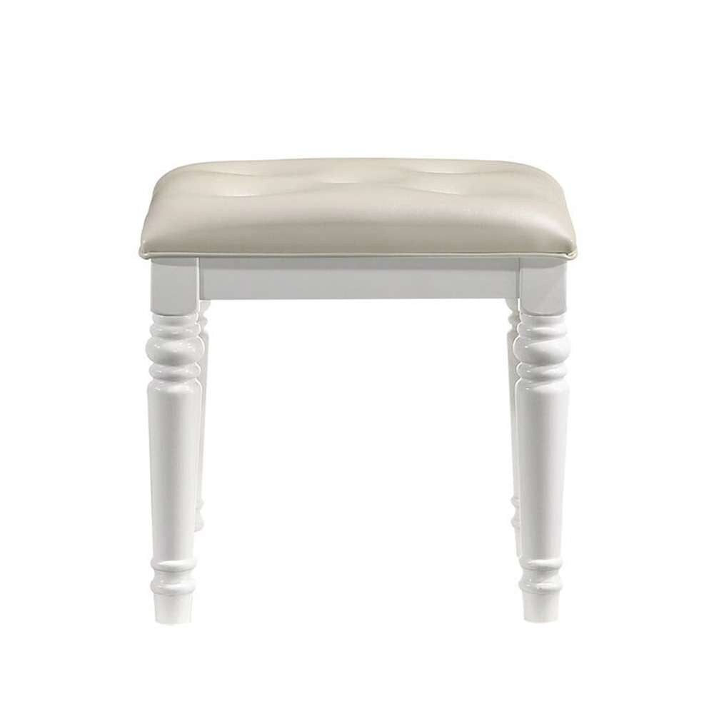 New Classic Furniture - Valentino Vanity Table Stool-White - BA9698W-092 veiw 1