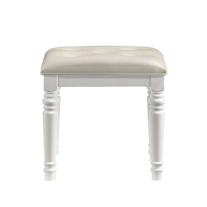 New Classic Furniture - Valentino Vanity Table Stool-White - BA9698W-092 veiw 1