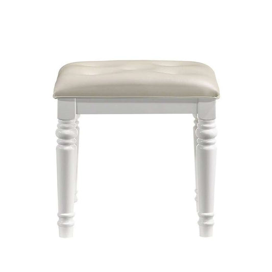 New Classic Furniture - Valentino Vanity Table Stool-White - BA9698W-092 veiw 1