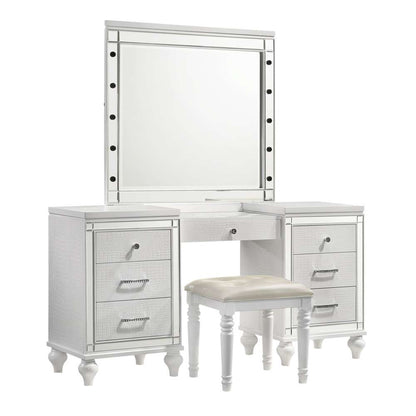 New Classic Furniture - Valentino Vanity Table Stool-White - BA9698W-092 veiw 2