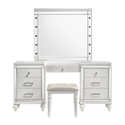 New Classic Furniture - Valentino Vanity Table Stool-White - BA9698W-092 veiw 3