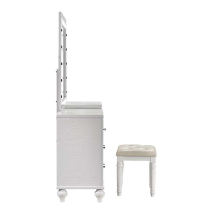 New Classic Furniture - Valentino Vanity Table Stool-White - BA9698W-092 veiw 4