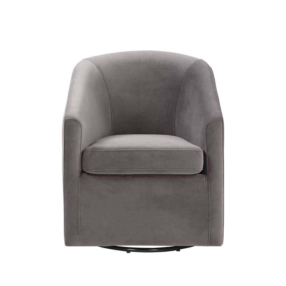 Steve Silver - Arlo Upholstered Swivel Barrel Chair -  Fog Velvet - ARO850CF veiw 1