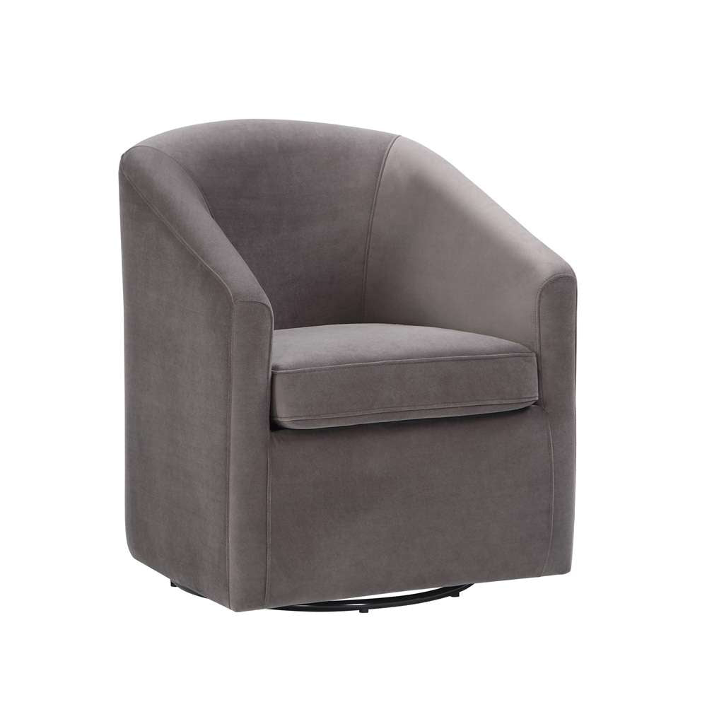 Steve Silver - Arlo Upholstered Swivel Barrel Chair -  Fog Velvet - ARO850CF veiw 2