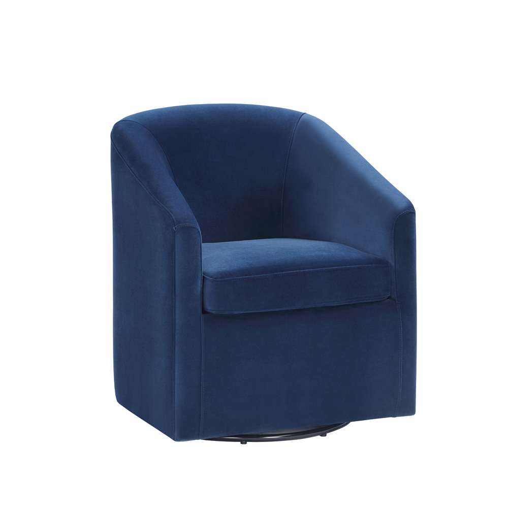 Steve Silver - Arlo Upholstered Swivel Barrel Chair - Indigo Velvet - ARO850CB veiw 2