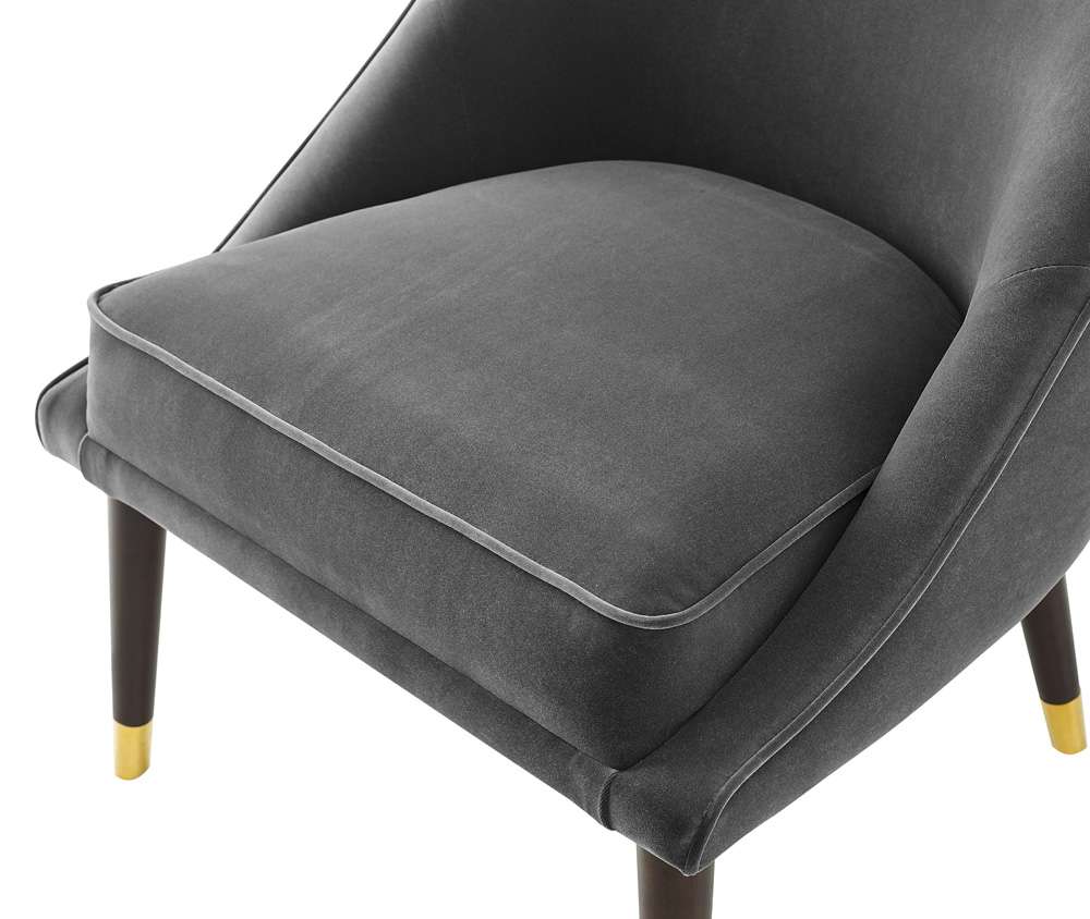 Steve Silver - Avalon Velvet Accent Chair -Charcoal - AV850ACC veiw 3
