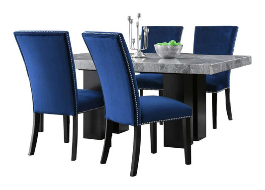 Steve Silver - Camila 5PC Rectangle Dining Set Blue Chair - Gray Table Top - CM420-D5PC-GB veiw 1
