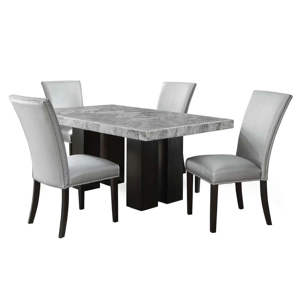 Steve Silver - Camila 5PC Rectangle Dining Set Silver Chair - Gray Table Top - CM420-D5PC-GS veiw 1