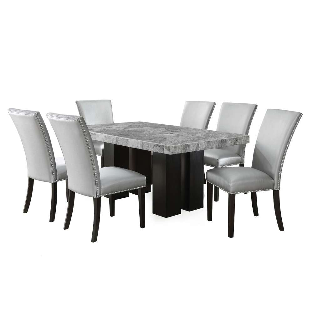 Steve Silver - Camila 7PC Rectangle Dining Set Silver Chair - Gray Table Top - CM420-D7PC-GS veiw 1