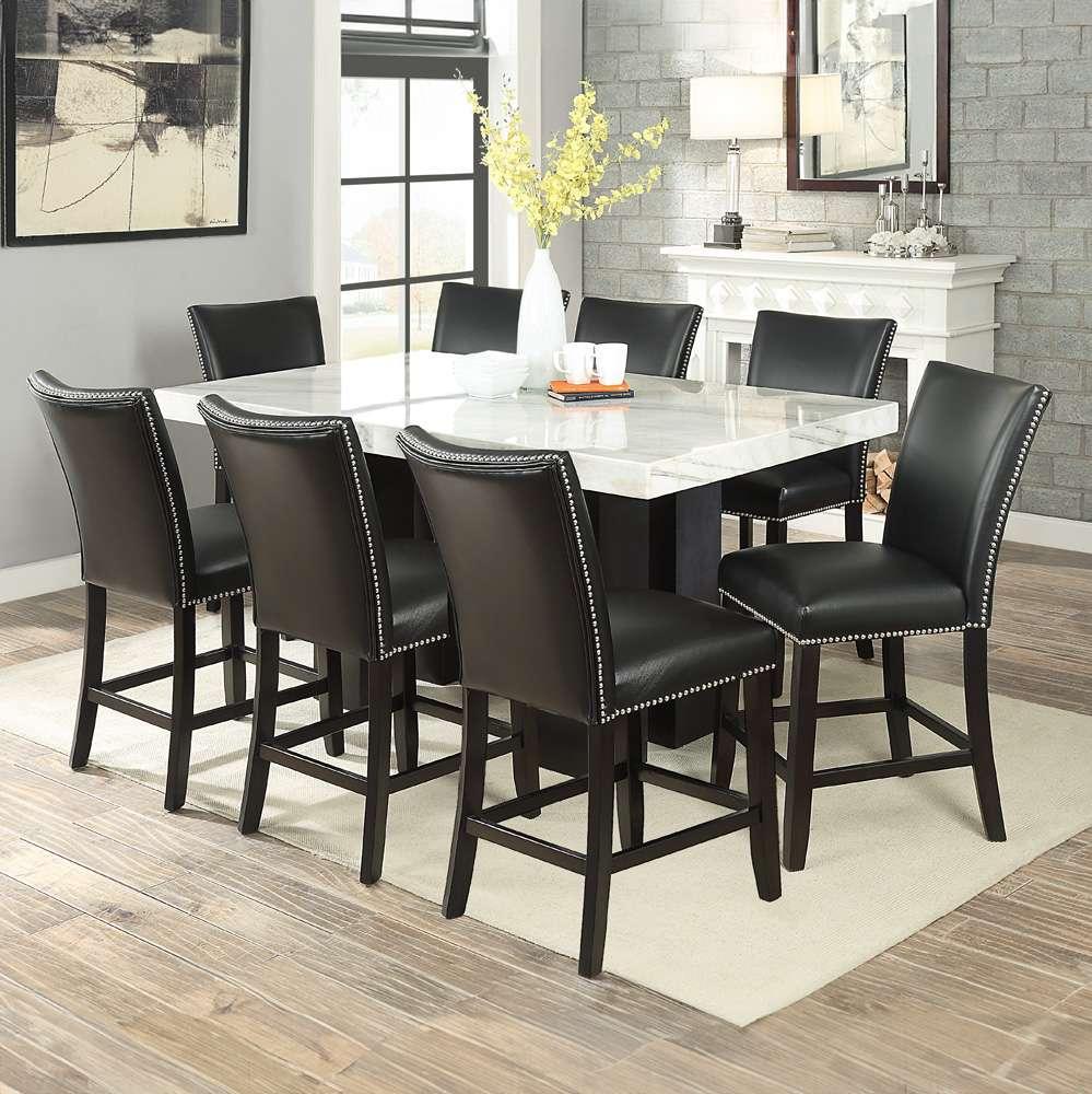 Steve Silver - Camila 9PC Rectangle Counter Set Black Chair - CM420-C9PC-WK veiw 1