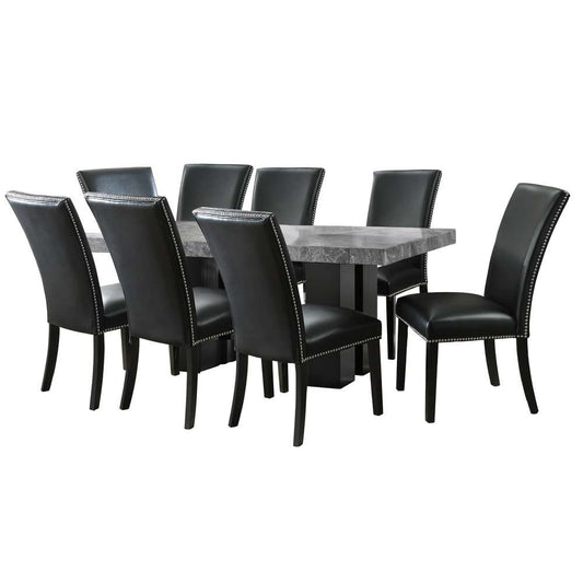 Steve Silver - Camila 9PC Rectangle Dining Set Black Chair - Gray Table Top - CM420-D9PC-GK veiw 1