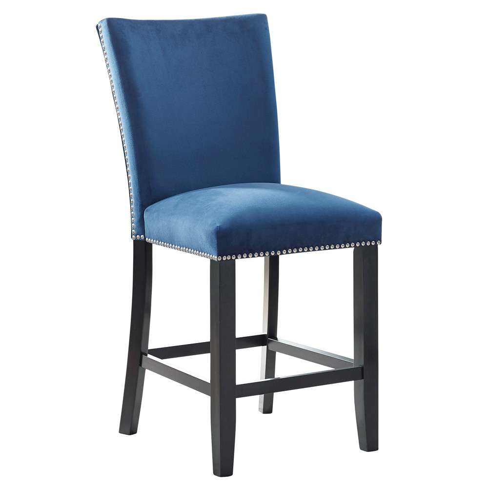 Steve Silver - Camila Blue Velvet Counter Stool - (Set of 2) - CM540CCBN veiw 1