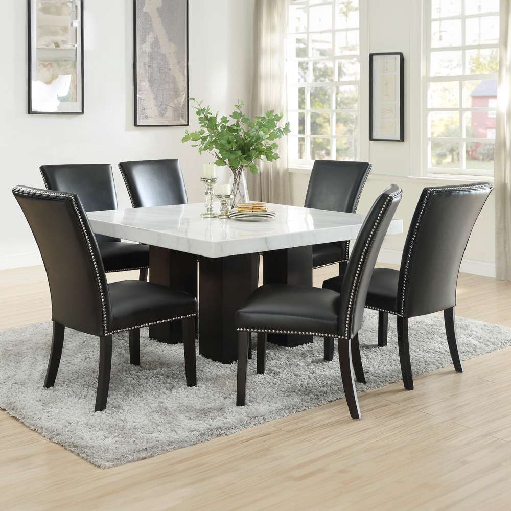 Steve Silver - Camila Square 7PC Dining Set Black Chair - CM540-D7PC-K veiw 1