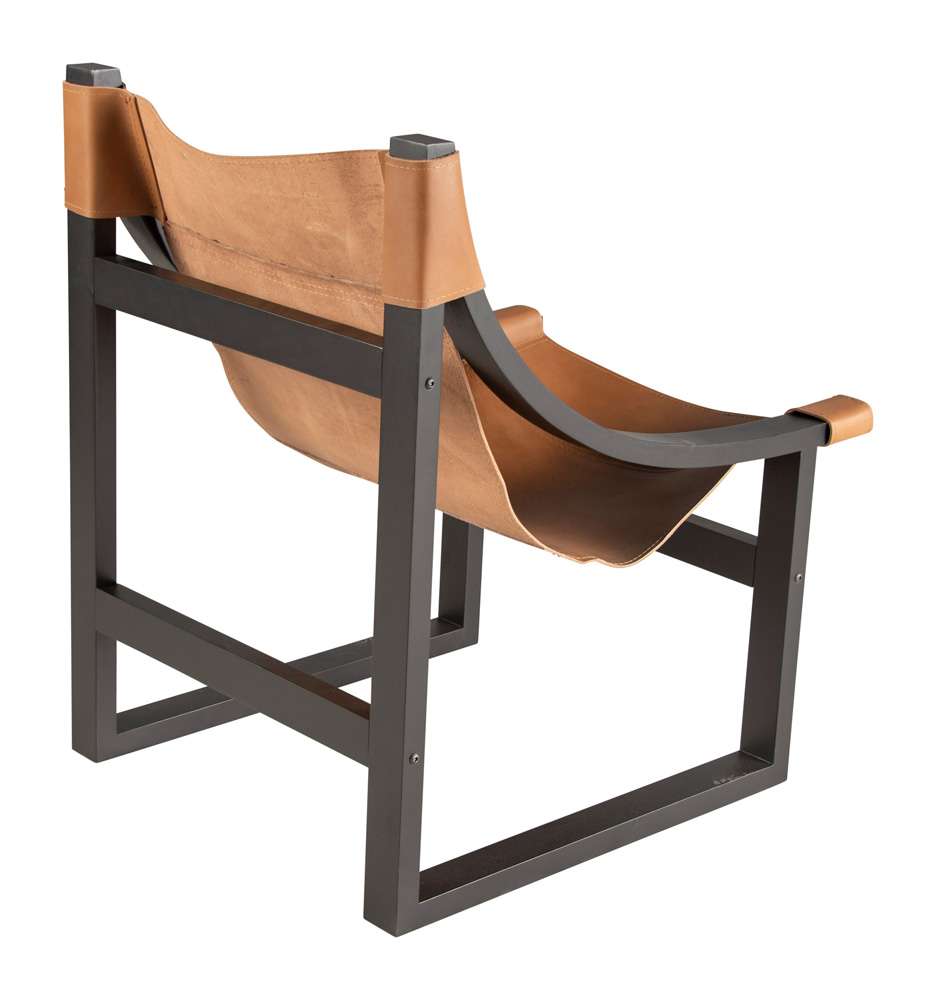 Steve Silver - Lima Sling Chair - Natural Leather with Black Frame - LI150NBSC veiw 3