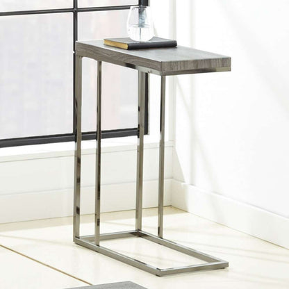 Steve Silver - Lucia Chairside End Table - Gray/Black Nickel - LU150CE veiw 3