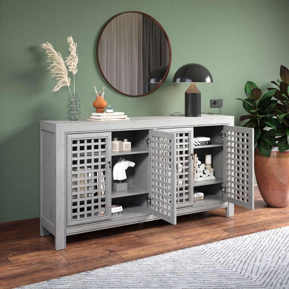 Steve Silver - Rio 4 Door Accent Cabinet Grey - RI400ACG veiw 4