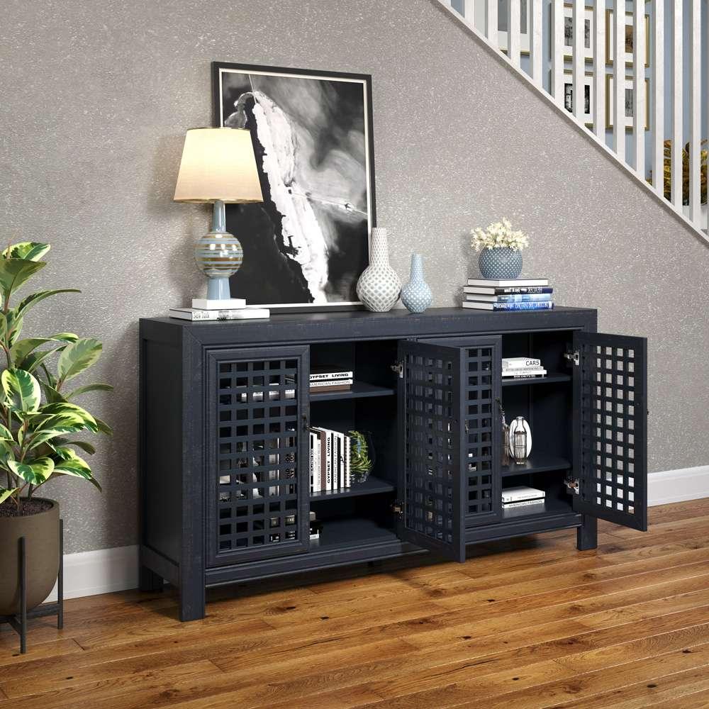 Steve Silver - Rio 4 Door Accent Cabinet - Navy - RI400ACN veiw 4