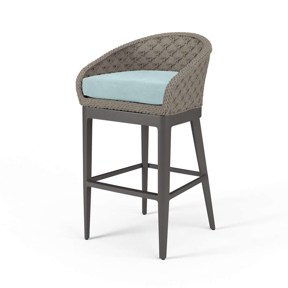Sunset West - Marbella Barstool in Dupione Celeste, No Welt - SW4501-7B-8067 veiw 1