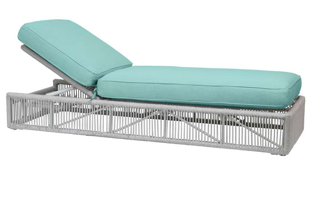 Sunset West - Miami Adjustable Chaise in Dupione Celeste w/ Self Welt - SW4401-9-8067 veiw 1