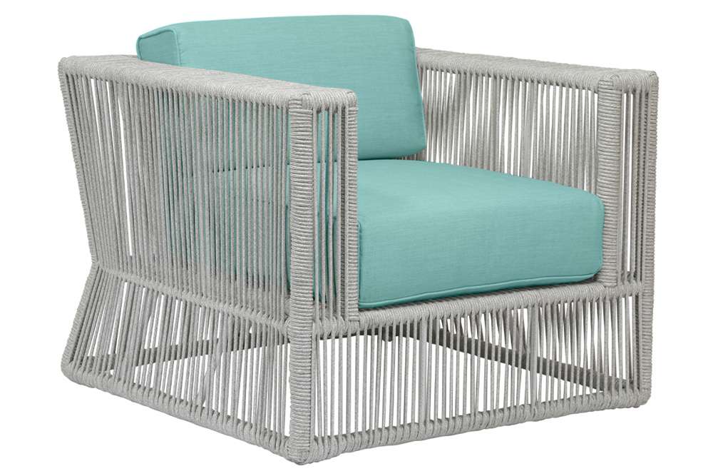 Sunset West - Miami Club Chair in Dupione Celeste w/ Self Welt - SW4401-21-8067 veiw 1