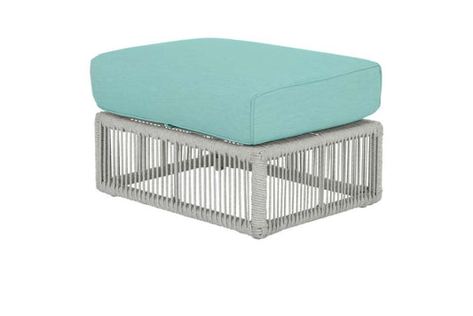 Sunset West - Miami Ottoman in Dupione Celeste w/ Self Welt - SW4401-OTT-8067 veiw 1