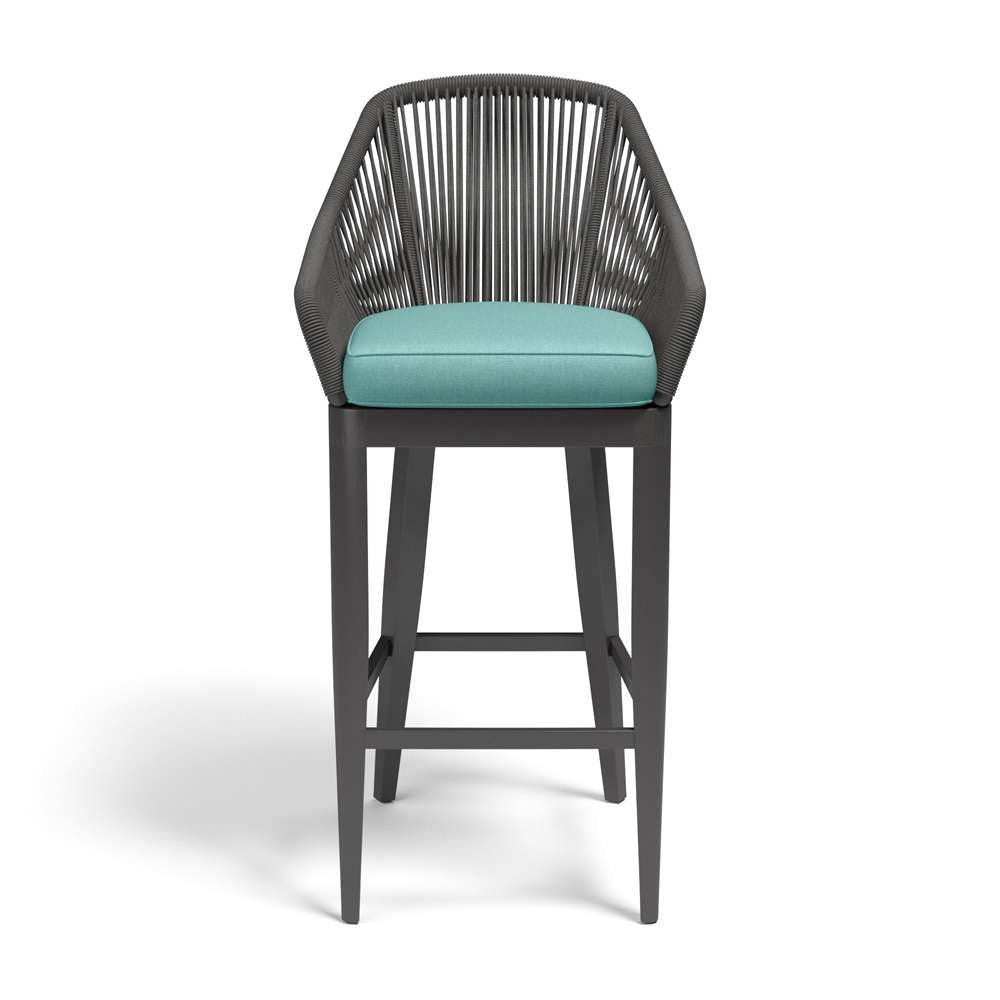 Sunset West - Milano Barstool in Dupione Celeste w/ Self Welt - SW4101-7B-8067 veiw 1