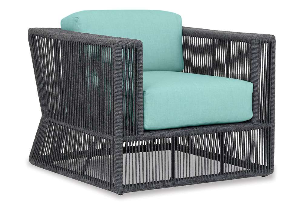 Sunset West - Milano Club Chair in Dupione Celeste w/ Self Welt - SW4101-21-8067 veiw 1