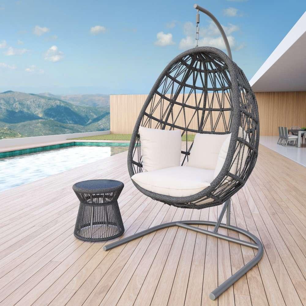 Sunset West - Milano Hanging Chair in Echo Ash w/ Self Welt - SW4101-HC-EASH-STKIT veiw 4