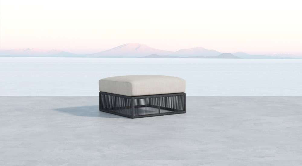 Sunset West - Milano Ottoman in Echo Ash w/ Self Welt - SW4101-OTT-ASH-STKIT veiw 2