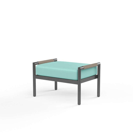 Sunset West - Pietra Ottoman in Dupione Celeste, No Welt - SW4601-OTT-8067 veiw 1