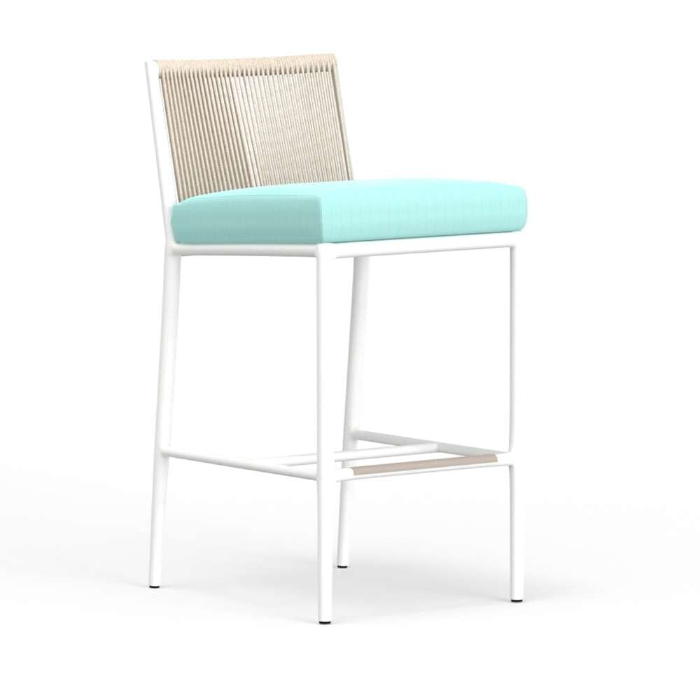 Sunset West - Sabbia Barstool in Dupione Celeste, No Welt - SW4901-7B-8067 veiw 1