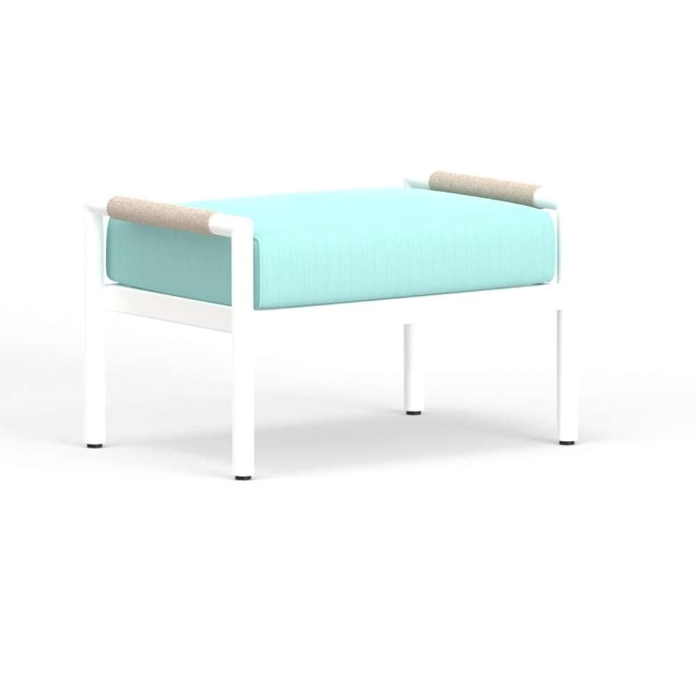 Sunset West - Sabbia Ottoman in Dupione Celeste, No Welt - SW4901-OTT-8067 veiw 1