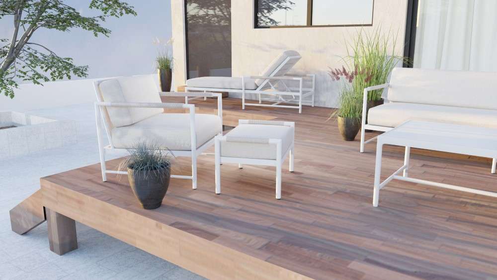 Sunset West - Sabbia Ottoman in Echo Ash, No Welt - SW4901-OTT-ASH-STKIT veiw 2