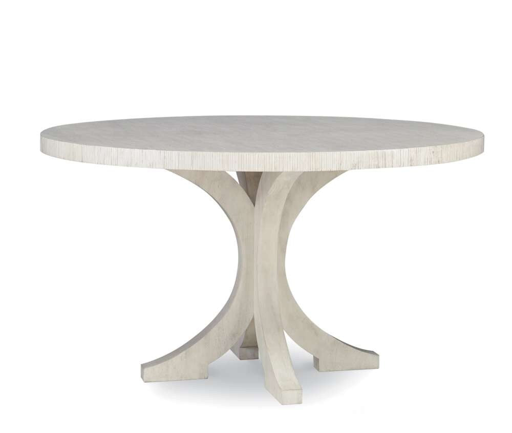 Century Furniture - Curate Peninsula Carlyle Oak Round Dining Table-Pe ...