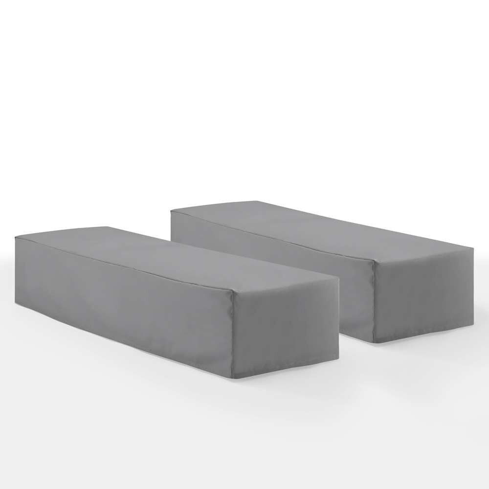 Crosley Furniture - 2Pc Outdoor Chaise Lounge Furniture Cover Set Gray - 2 Chaise Lounge - MO75044-GY veiw 1