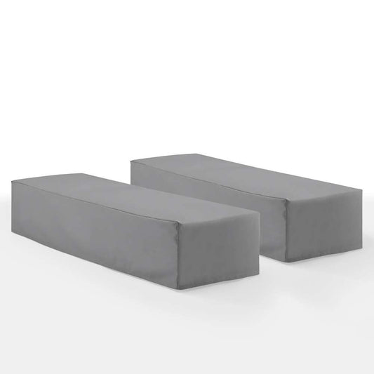 Crosley Furniture - 2Pc Outdoor Chaise Lounge Furniture Cover Set Gray - 2 Chaise Lounge - MO75044-GY veiw 1