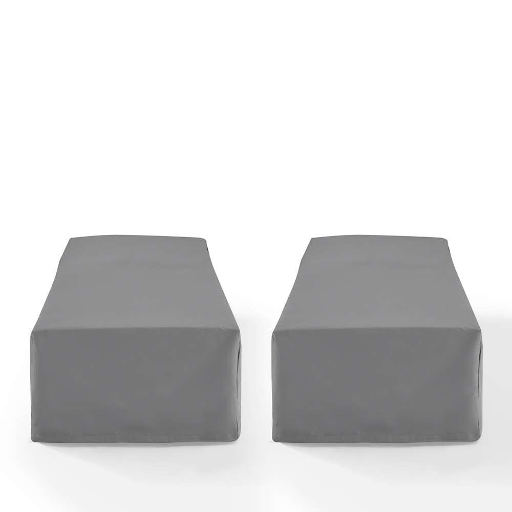Crosley Furniture - 2Pc Outdoor Chaise Lounge Furniture Cover Set Gray - 2 Chaise Lounge - MO75044-GY veiw 3