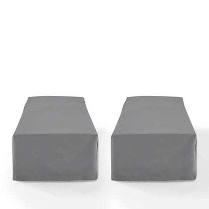 Crosley Furniture - 2Pc Outdoor Chaise Lounge Furniture Cover Set Gray - 2 Chaise Lounge - MO75044-GY veiw 3