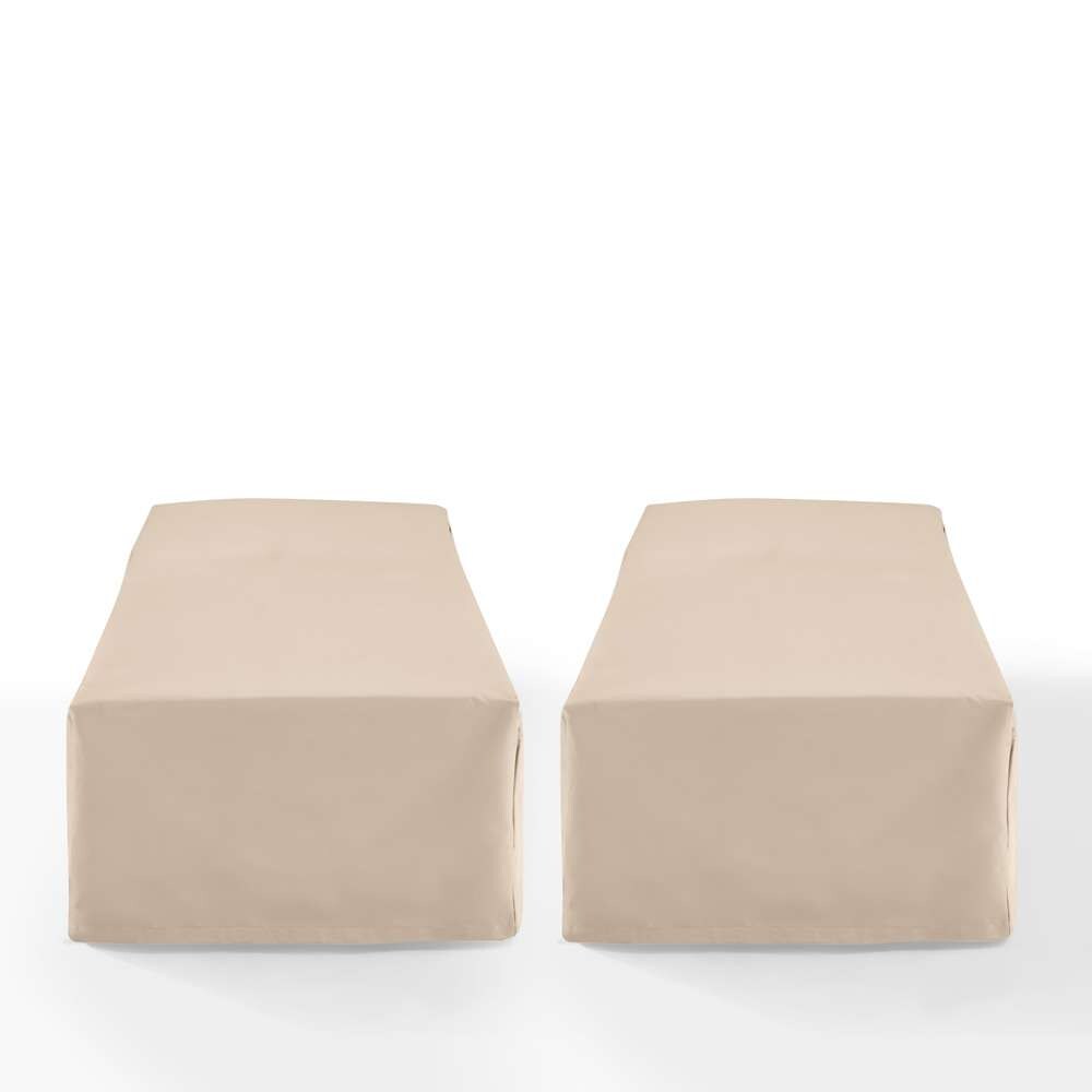 Crosley Furniture - 2Pc Outdoor Chaise Lounge Furniture Cover Set Tan - 2 Chaise Lounge - MO75044-TA veiw 3
