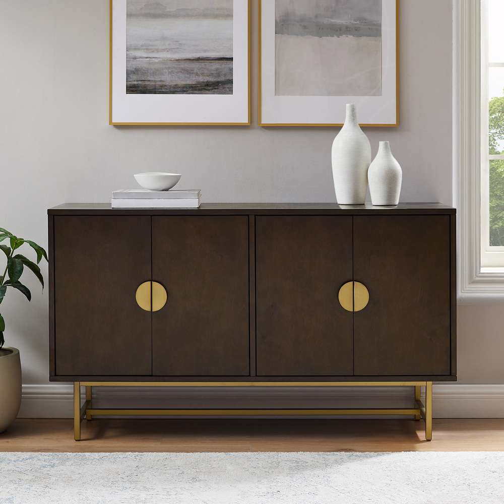 Crosley Furniture - Blair Sideboard Dark Brown/Gold - CF4220-BR veiw 3