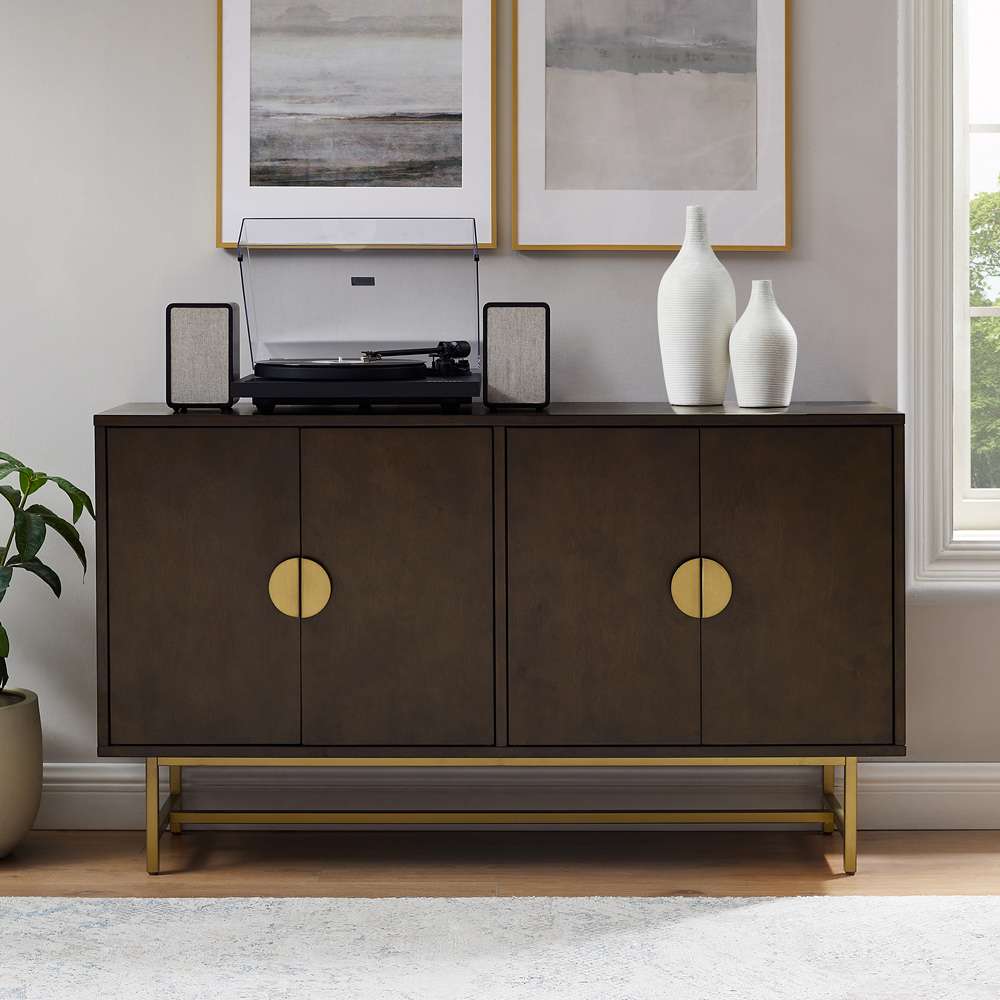 Crosley Furniture - Blair Sideboard Dark Brown/Gold - CF4220-BR veiw 5