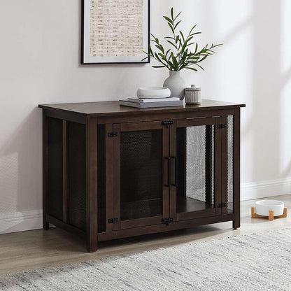 Crosley Furniture - Dane Credenza Dog Crate Brown - CF4504-BR veiw 2
