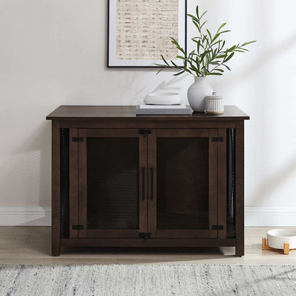 Crosley Furniture - Dane Credenza Dog Crate Brown - CF4504-BR veiw 3