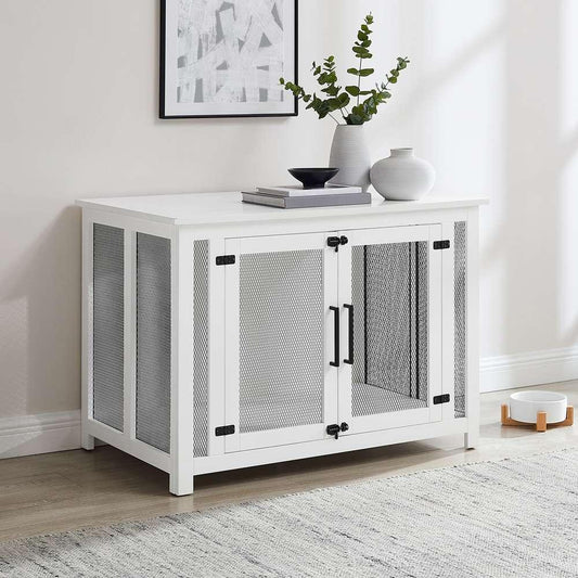 Crosley Furniture - Dane Credenza Dog Crate White - CF4504-WH veiw 2